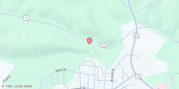 Map showing ELLINGTON APOSTOLIC TABERNACLE at 428 State Highway Y, Ellington, MO