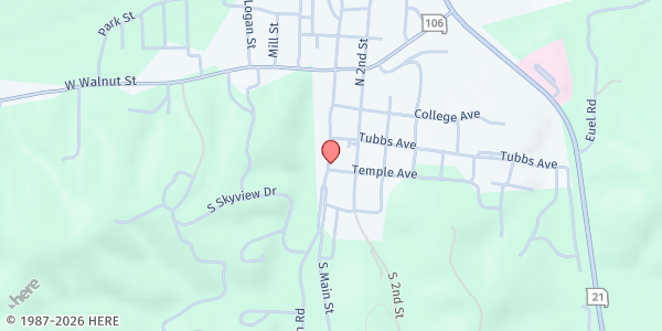 Map showing Reynolds County Pantry at 380 South Main, Ellington, MO