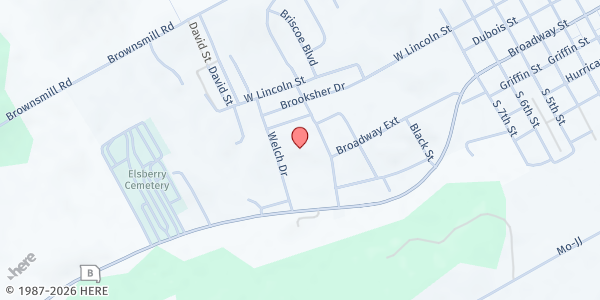 Map showing Food On The Move Elsberry at 138 Tomahawk Drive, Elsberry, MO