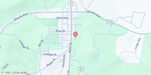 Map showing SeniorAge - Eminence Senior Center at 17790 Grey Jones Drive, Eminence, MO