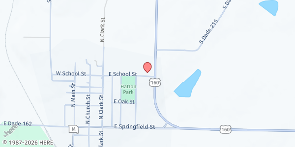 Map showing Everton R-111 at 509 E School St, Everton, MO