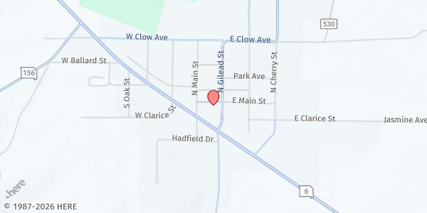 Map showing Heartland Resources, Inc. at 108 East Main Street, Ewing, MO