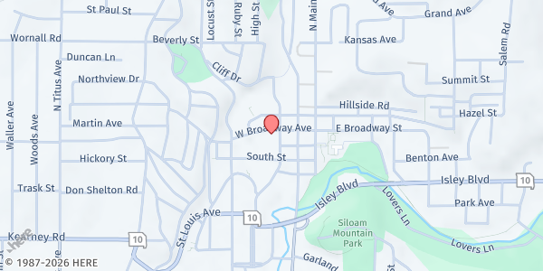 Map showing Good Samaritan Center at 108 S Thompson Avenue, Excelsior Springs, MO