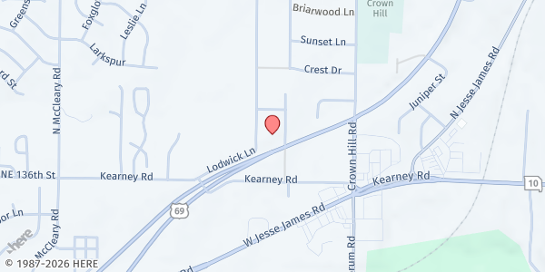 Map showing Zion at 1800 W US Highway 69, Excelsior Springs, MO