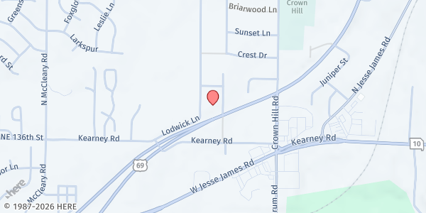Map showing Zion KC at 1800 W US Highway 69, Excelsior Springs, MO