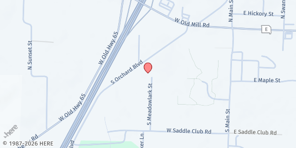 Map showing Fair Grove Senior Center at 122 S. Orchard Blvd., Fair Grove, MO