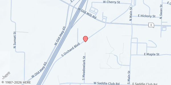 Map showing SeniorAge - Fair Grove at 122 S Orchard Blvd, Fair Grove, MO