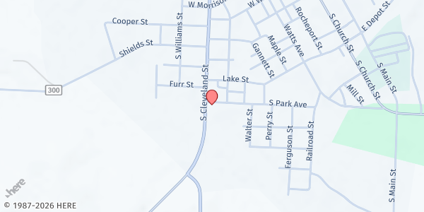 Map showing Fayette Senior Citizens Inc. at 600 S. Cleveland, Fayette, MO