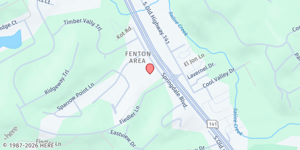 Map showing Connect Church STL Mobile Food Market at 1779 Springdale Blvd., Fenton, MO