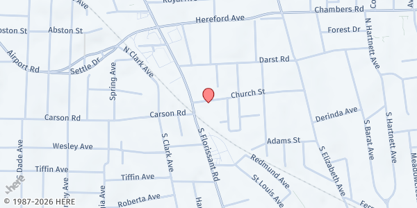 Map showing Blessed Teresa Of Calcutta-1 at 106 Church St, Ferguson, MO