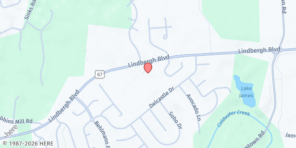 Map showing Faith Church - Ferguson-Florissant at 5320 N. Hwy. 67, Florissant, MO