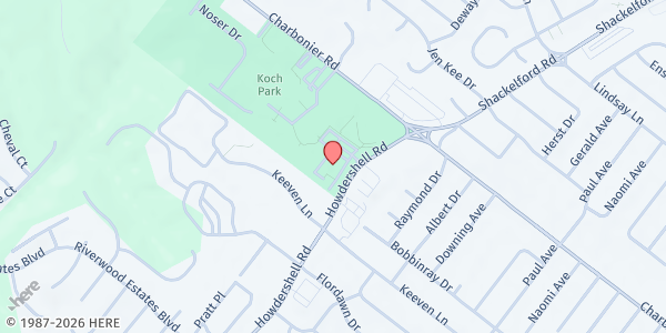 Map showing Florissant Senior Center at 315 Howdershell Dr, Florissant, MO