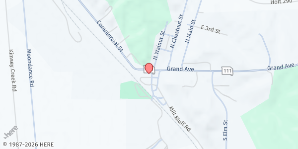 Map showing Hope House Ministries at 124 Grand Ave., Forest City, MO