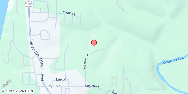 Map showing Boys & Girls Club of the Ozarks - Forsyth at 501 Panther Street, Forsyth, MO