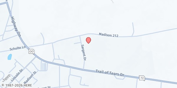 Map showing Faith Family Worship Center at 600 Sargent Ln., Fredericktown, MO