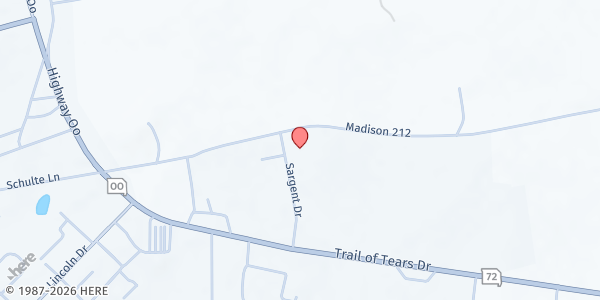 Map showing Madison County Food Pantry at 715 Star Ln., Fredericktown, MO