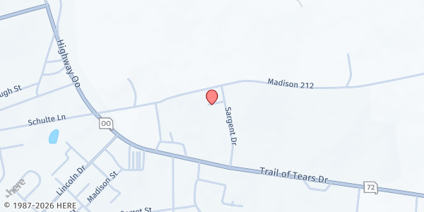 Map showing MADISON COUNTY FOOD PANTRY at 715 Star Lane, Fredericktown, MO