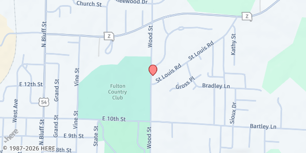 Map showing Fulton Early Childhood Center at 1805 Wood Street, Fulton, MO