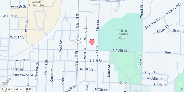 Map showing Fulton Middle School at 403 E 10th St, Fulton, MO