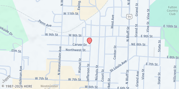 Map showing Our House at 829 Jefferson St, Fulton, MO
