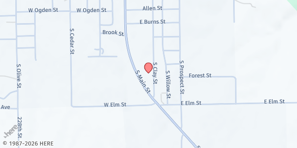 Map showing Gallatin SDA Church at 1207 S. Clay St., Gallatin, MO