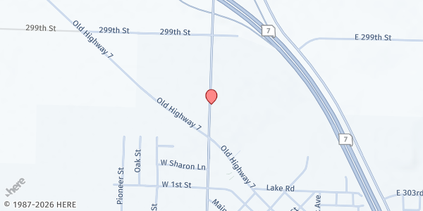 Map showing Bethel Assembly of God at 82 County Road F Highway, Garden City, MO