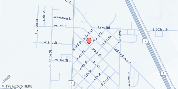 Map showing Bethel Assembly of God - Main Location at 82 State Hwy. F, Garden City, MO