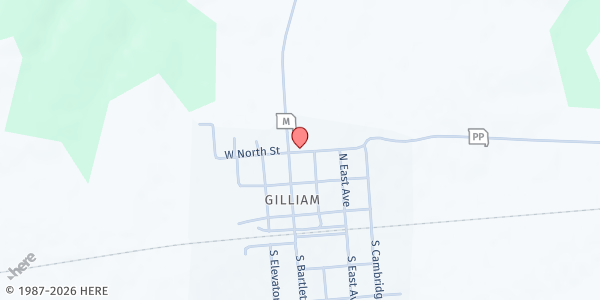 Map showing Gilliam C-4 Elementary at 102 North Street, Gilliam, MO