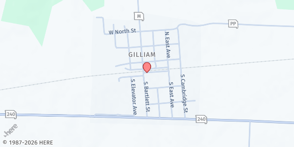 Map showing Gilliam C-4 Elementary at 102 North Street, Gilliam, MO