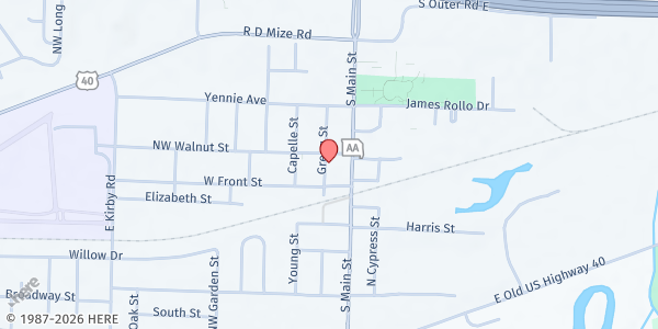 Map showing CSL - Grain Valley at 513 Gregg Street, Grain Valley, MO