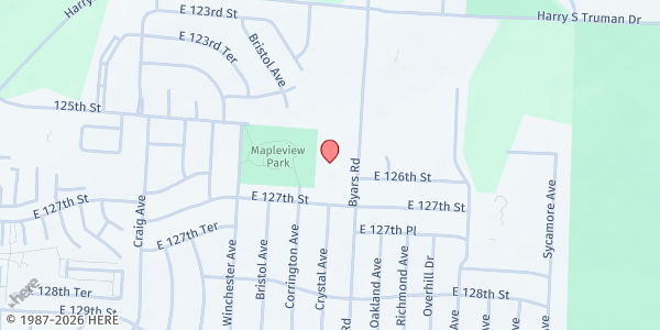 Map showing Community of Christ - Grandview at 12600 Byars Rd, Grandview, MO