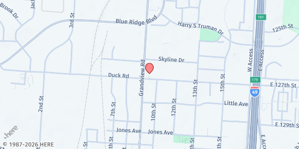 Map showing Grandview United Methodist Church at 12613 Grandview Rd, Grandview, MO