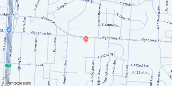 Map showing Hope Rocks at 2217 Highgrove Road, Grandview, MO