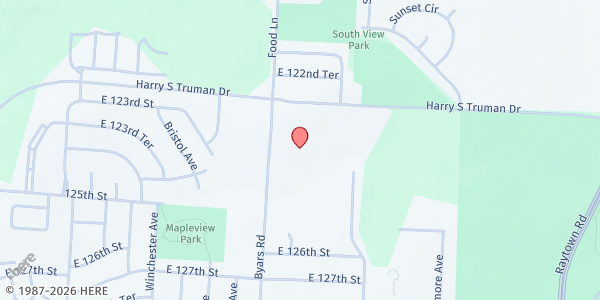 Map showing New Life in Christ at 12401 Byars Rd, Grandview, MO