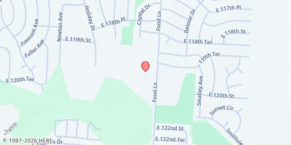 Map showing Trinity Temple COGIC at 11922 Food Lane, Grandview, MO