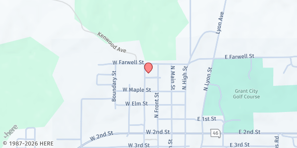 Map showing Mission Possible at 108 E. 1st, Grant City, MO