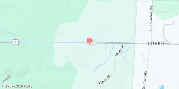 Map showing Oak Chapel Food Pantry at County Rd 365, Hwy Y, Gutherie, MO