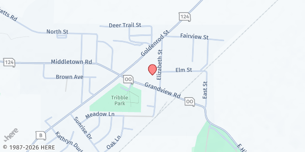 Map showing Hallsville Baptist Church Food Pantry at 115 Elizabeth St, Hallsville, MO