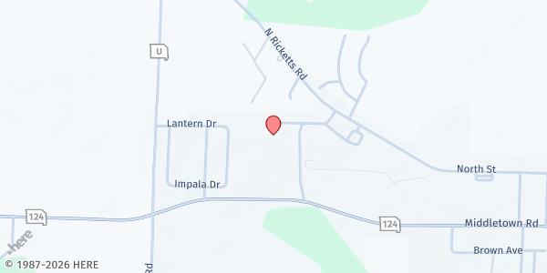 Map showing Hallsville Primary at 6401 MO-124, Hallsville, MO
