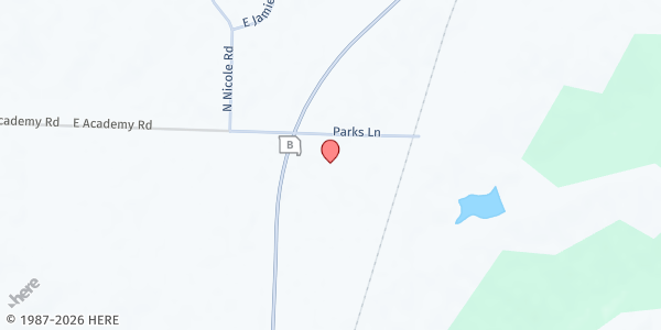 Map showing Hallsville United Methodist Church at 11700 N Rte B, Hallsville, MO