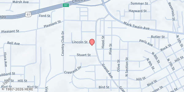 Map showing Douglass Community Services at 711 Grand Avenue, Hannibal, MO