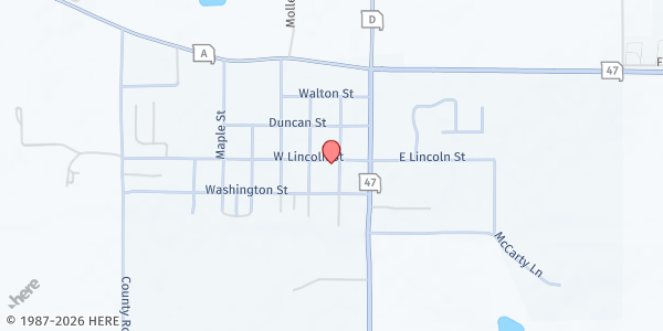 Map showing Hawk Point Food Pantry at 220 W. Lincoln St., Hawk Point, MO