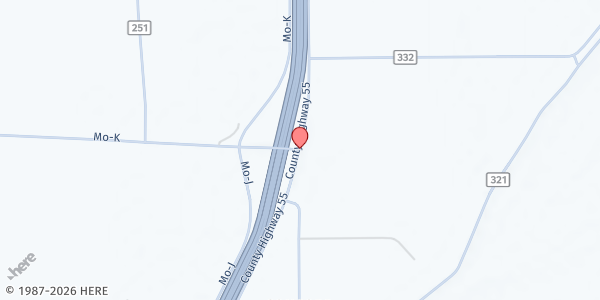 Map showing Agape Help Center Food Pantry at 2536 State Hwy. K, Hayti, MO