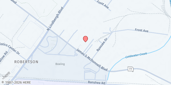 Map showing Adequate Housing For Missourians - Food Distribution Center at 143 A James S. McDonnell Blvd, Hazelwood, MO