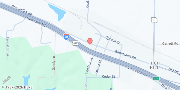 Map showing Food On The Move High Hill at 852 Booneslick Road, High Hill, MO