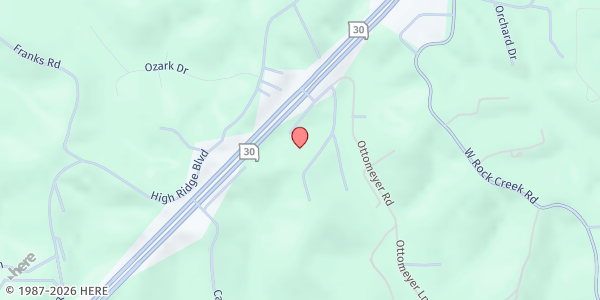 Map showing Feed My People - High Ridge at 3295 Ottomeyer Rd, High Ridge, MO