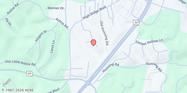 Map showing High Ridge Food Pantry at 3009 High Ridge Dr, High Ridge, MO