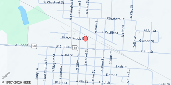 Map showing Hope Coalition - Holden at 100 S Market Street, Holden, MO