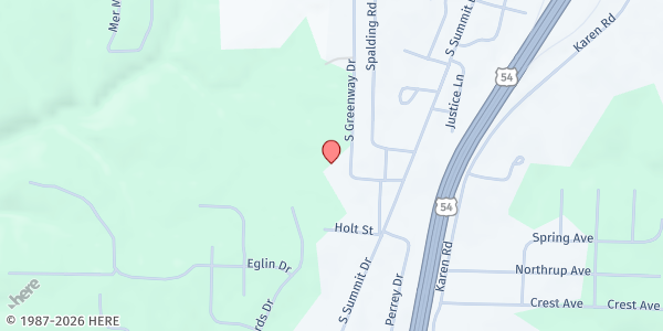 Map showing Holt Summit Soup Kitchen at 282 South Greenway Drive, Holts Summit, MO