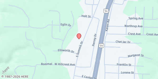 Map showing Holts Summit Food Pantry at 460 S. Summit Dr., Holts Summit, MO